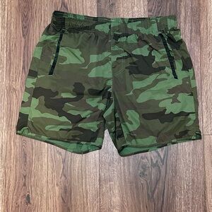 RVCA Men's Green Camo Athletic Shorts
